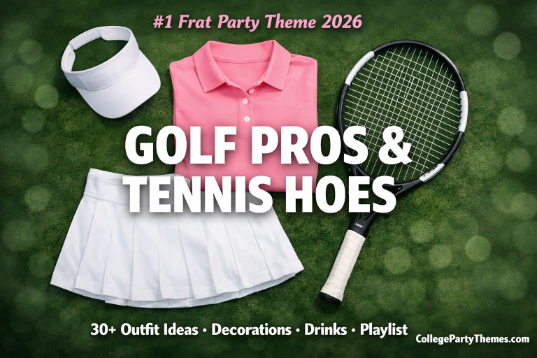 Golf Pros and Tennis Hoes party theme outfit ideas 2026 frat party