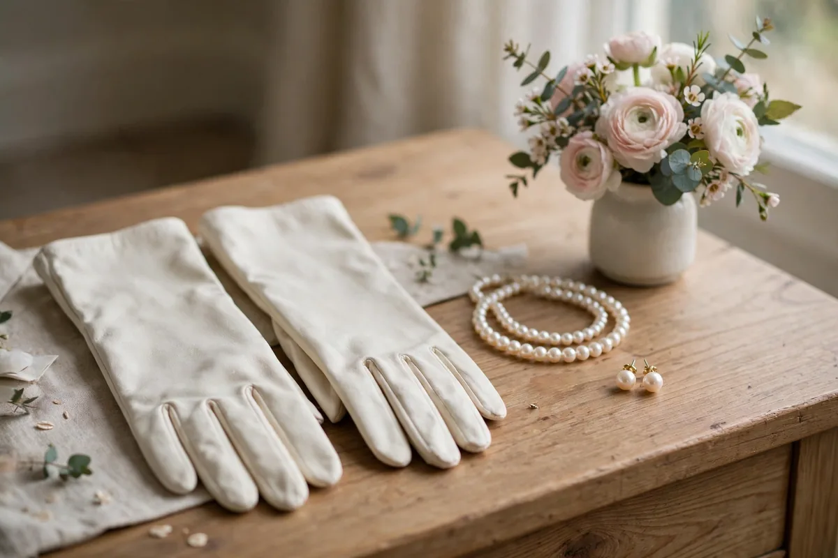 Gloves and Pearl Jewellery Set Gloves and Pearl Jewellery Set