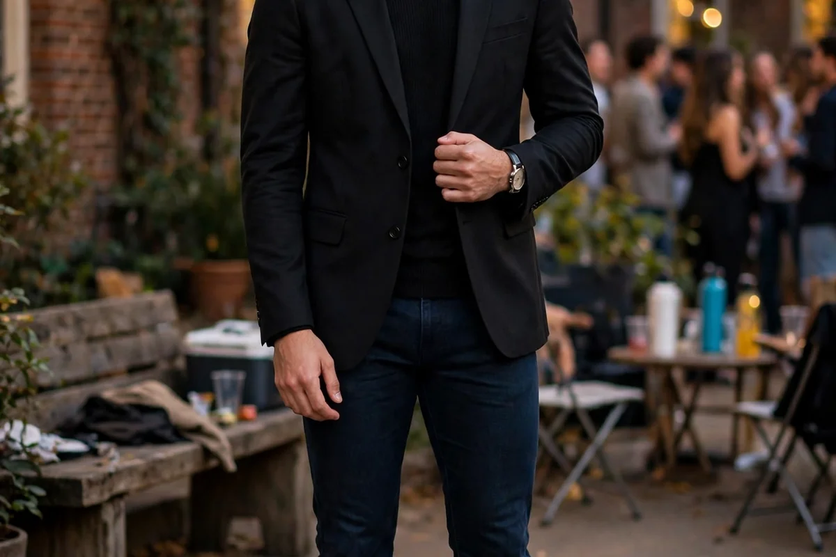 Guy in a colour-matched shirt mirroring his date's outfit