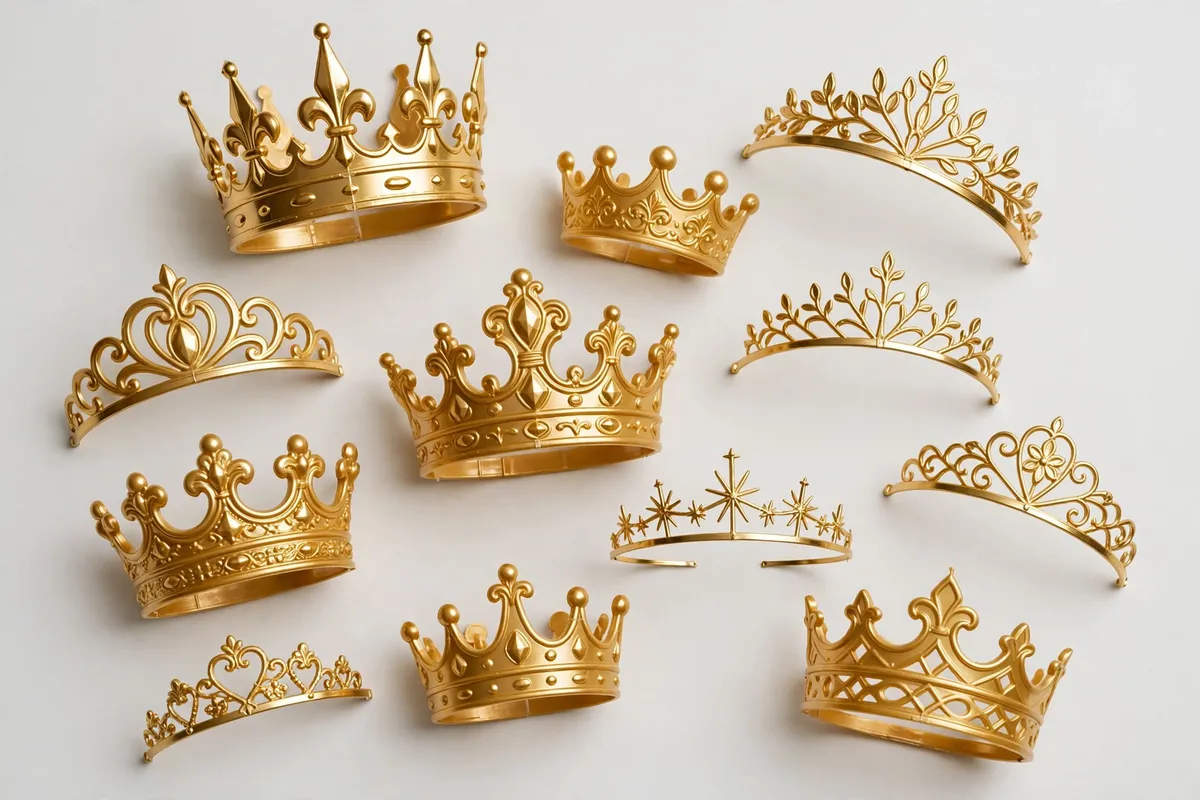 Plastic crowns & tiaras (Crown & Gown) Plastic crowns & tiaras (Crown & Gown)