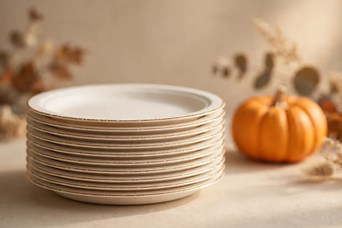 Gold-rimmed disposable tableware Gold-rimmed disposable tableware