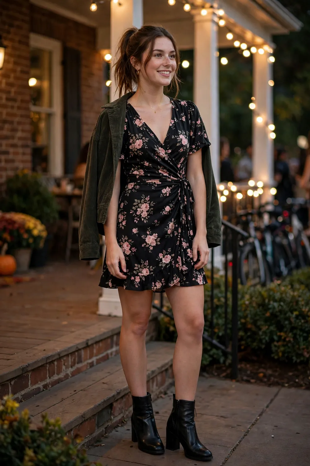 Girl in a date night dress for a frat party