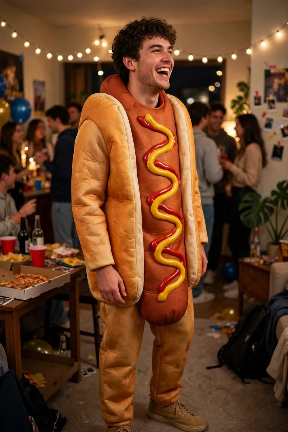 Guy in a funny costume for a themed frat mixer