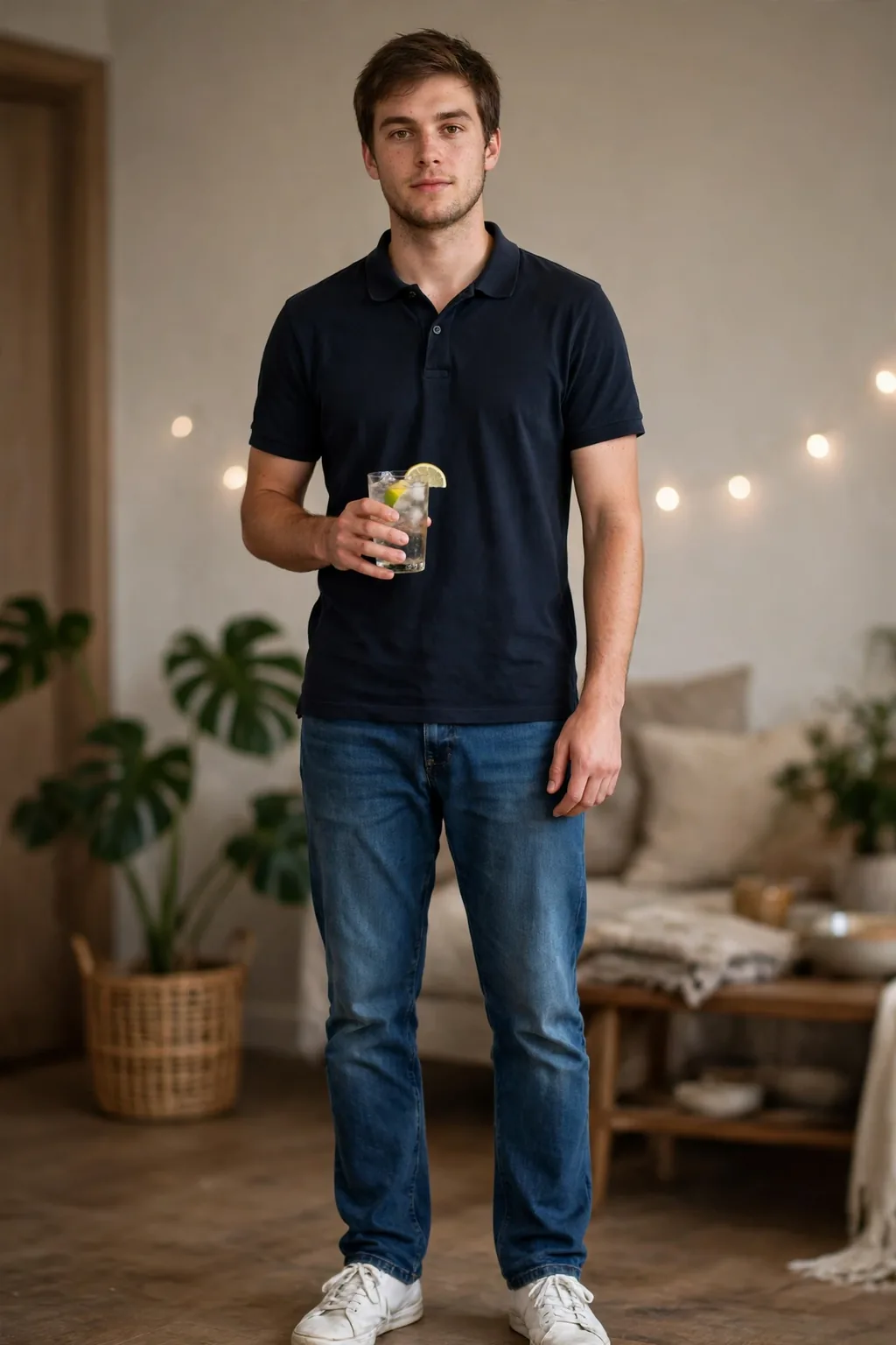 The Party Polo outfit formula with navy polo and chinos