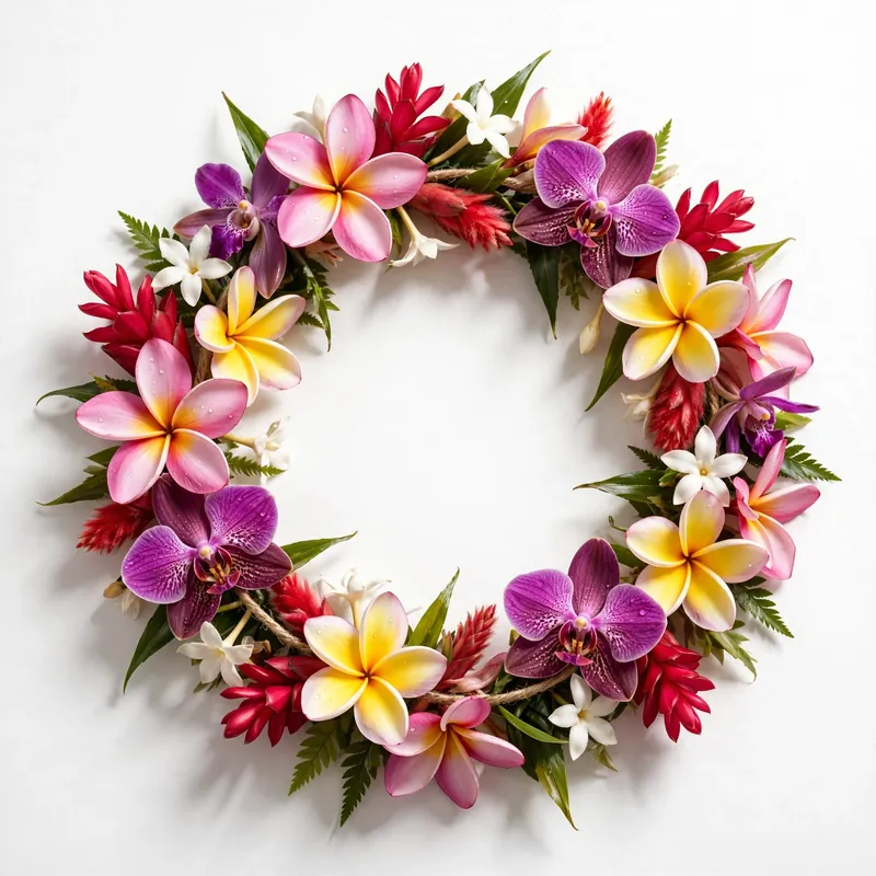Tropical flower lei for luau party Tropical flower lei for luau party