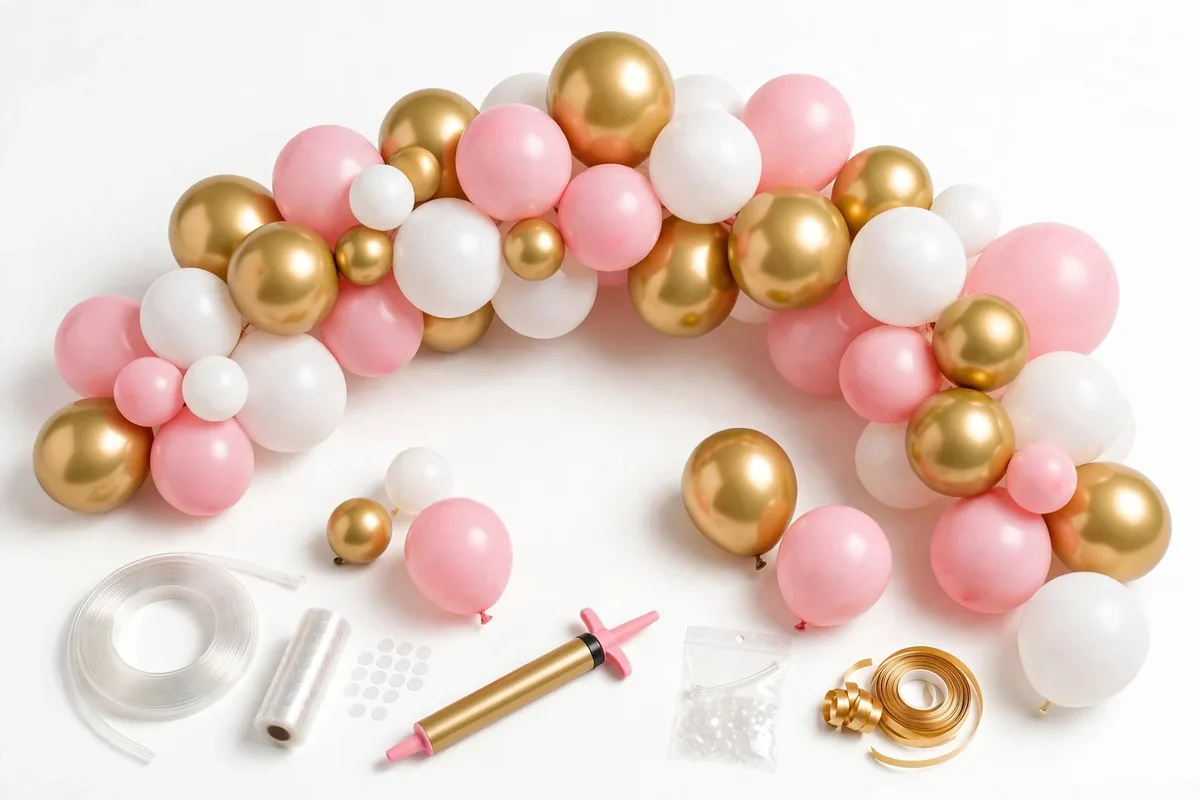 Colorful balloon garland party decoration