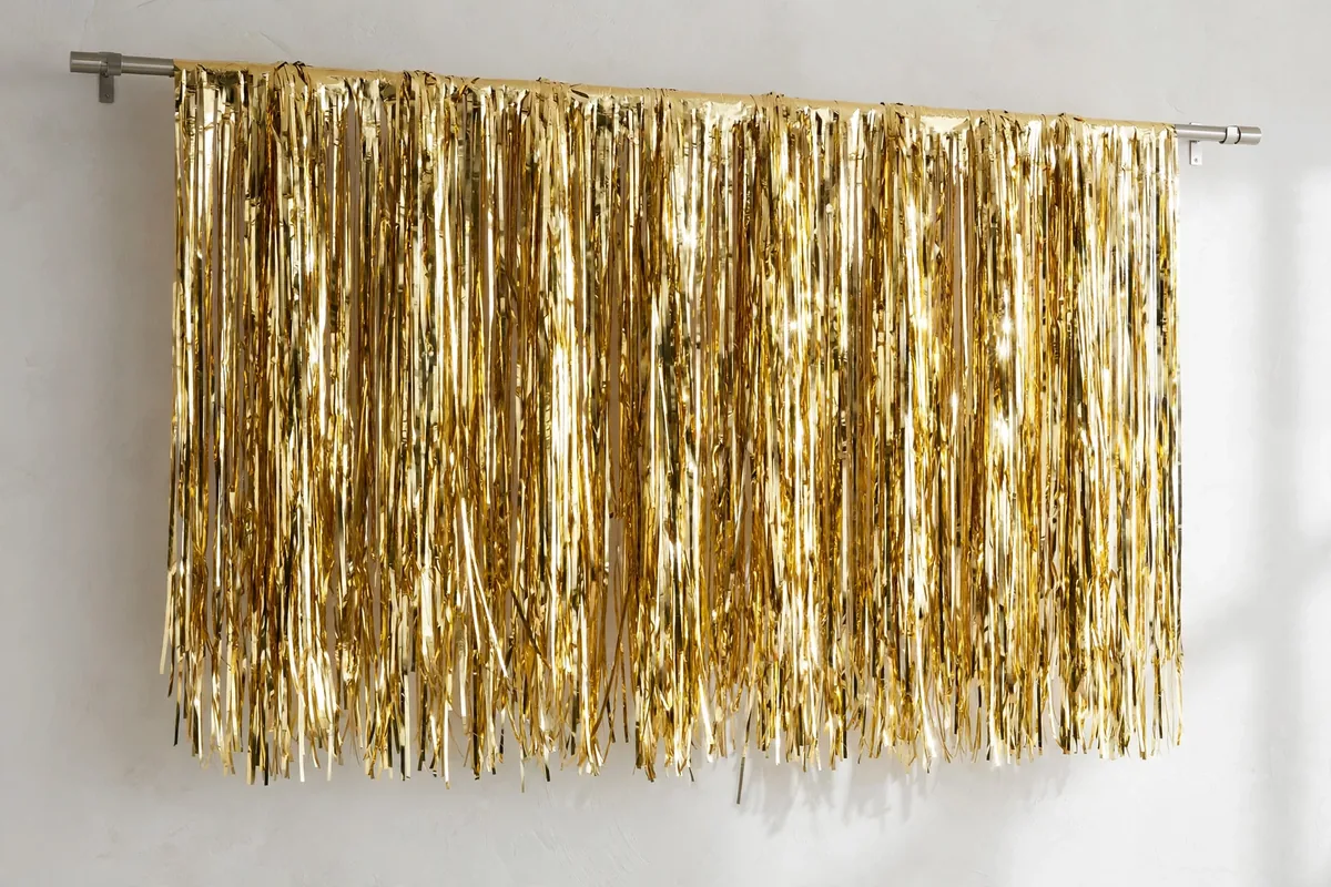 Gold shimmer photo backdrop curtain