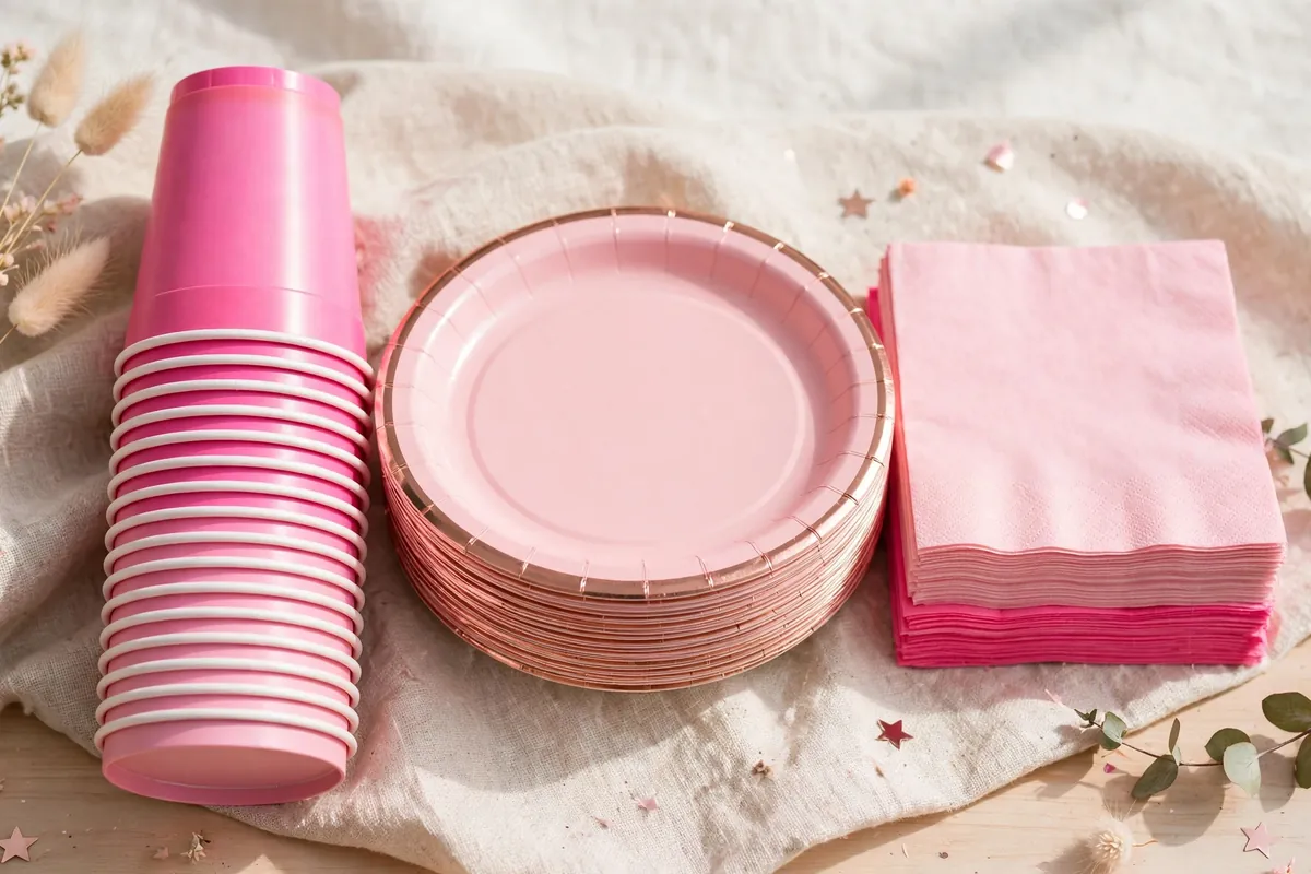 Pink Party Tableware Set Pink Party Tableware Set