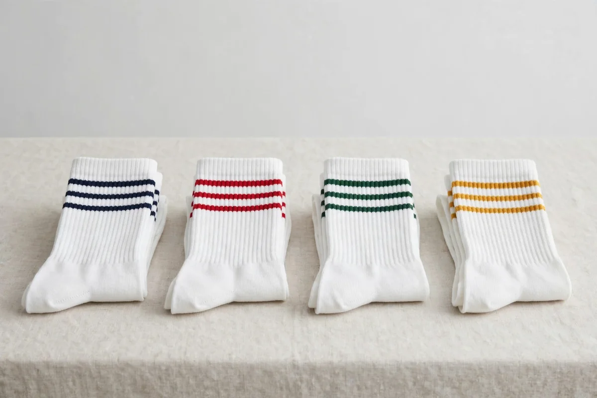 Striped white tube socks Striped white tube socks