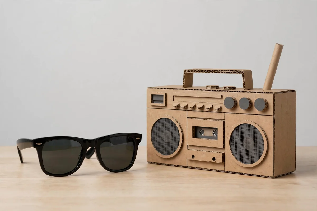 Wayfarer-style sunglasses + boombox prop Wayfarer-style sunglasses + boombox prop
