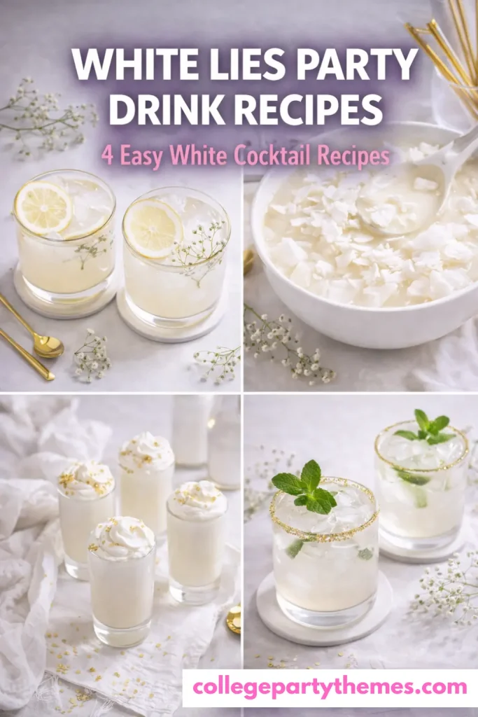 White lies party drink recipes white cocktails coconut punch lemonade mocktail