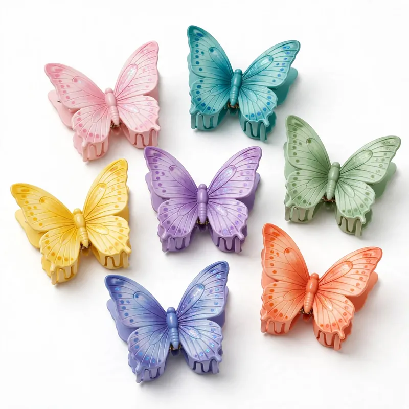 Butterfly hair clips set for Y2K party Butterfly hair clips set for Y2K party